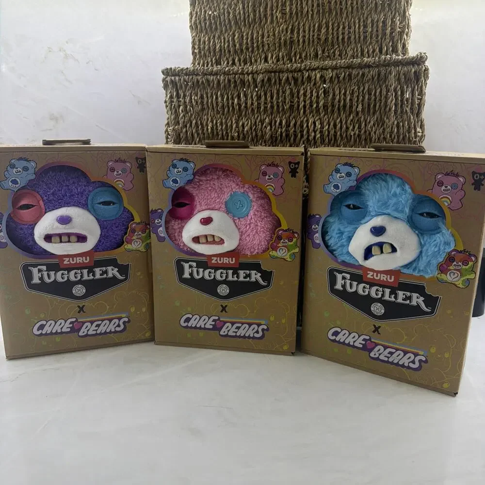 Fuggler X Care Bears Set Of 3 (Cheer Share & Grumpy) 9ich Ugly Plush Dolls - Picture 2 of 8
